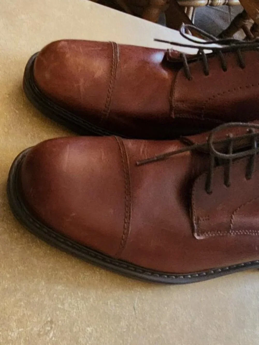 EASE by Florsheim Brown Leather Dress Shoes Non-matching sz 10-11 Made in Italy